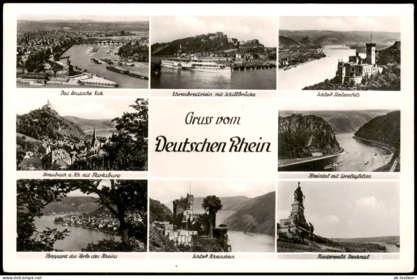 Ansichtskarte Koblenz Deutscher Rhein Mehrbild Braubach 1956 - Koblenz