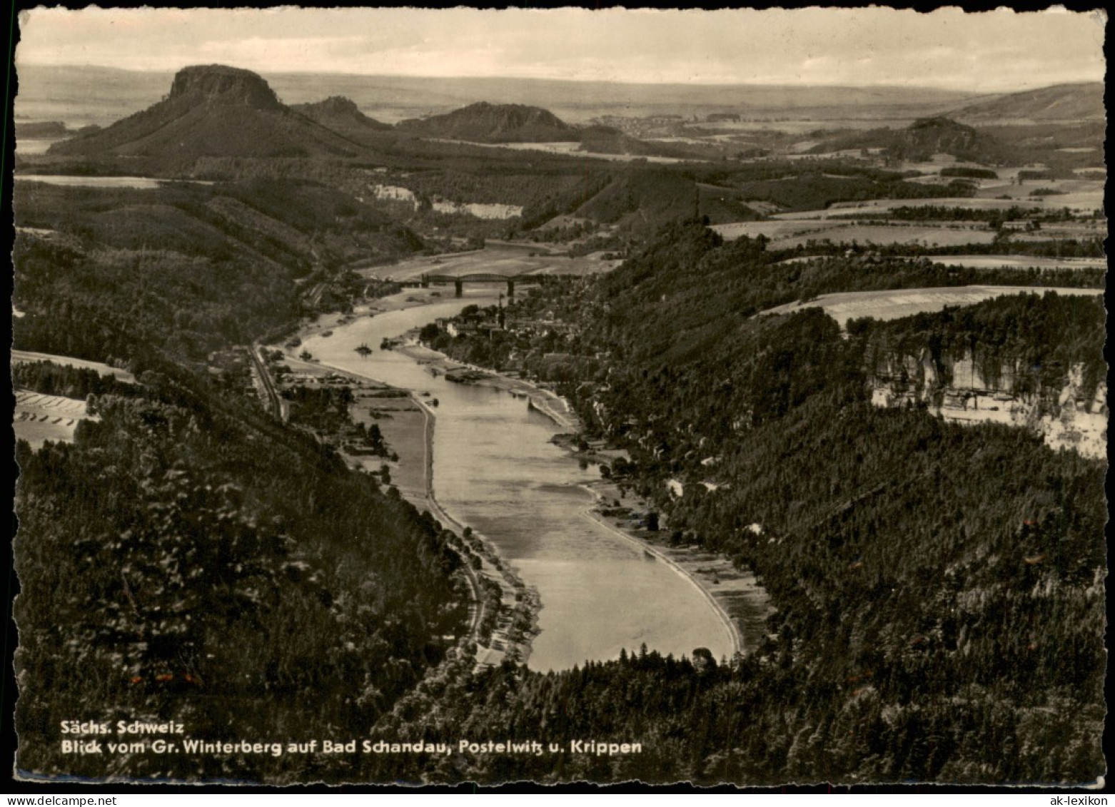 Bad Schandau Blick Vom Gr. Winterberg Mit Postelwitz U. Krippen 1968 - Bad Schandau