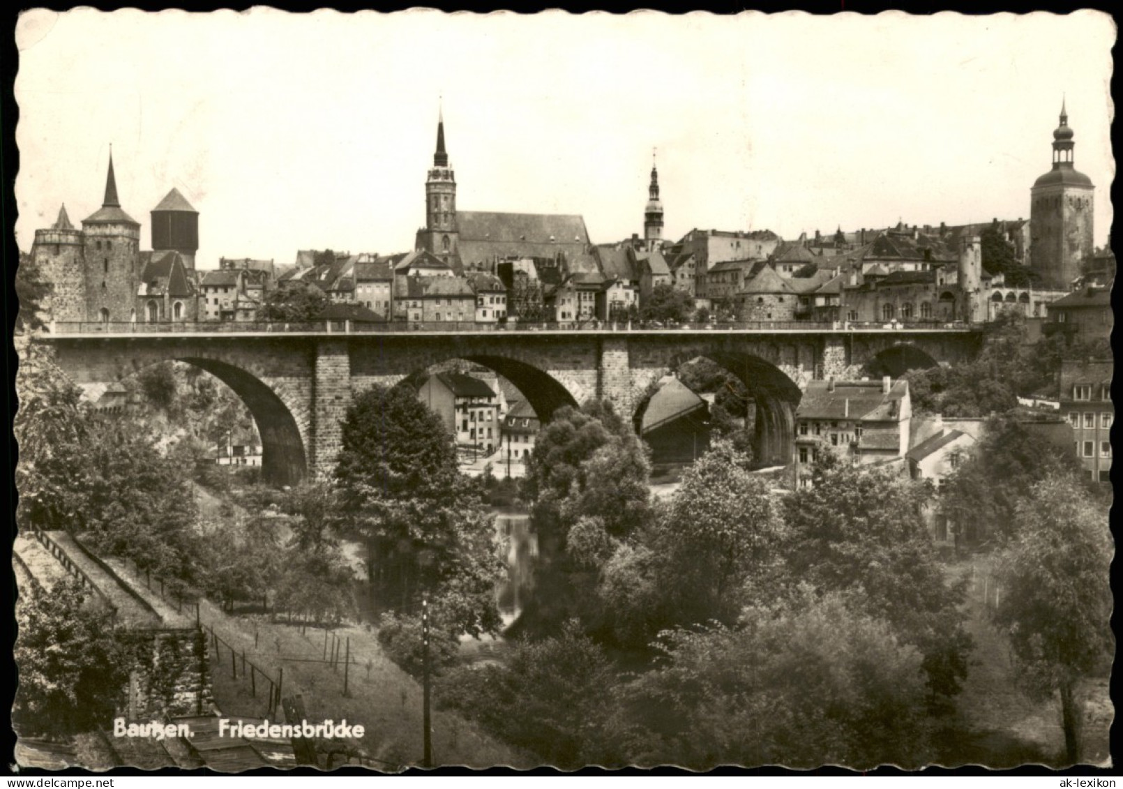 Ansichtskarte Bautzen Budyšin Friedensbrücke Stadt Panorama 1967 - Bautzen