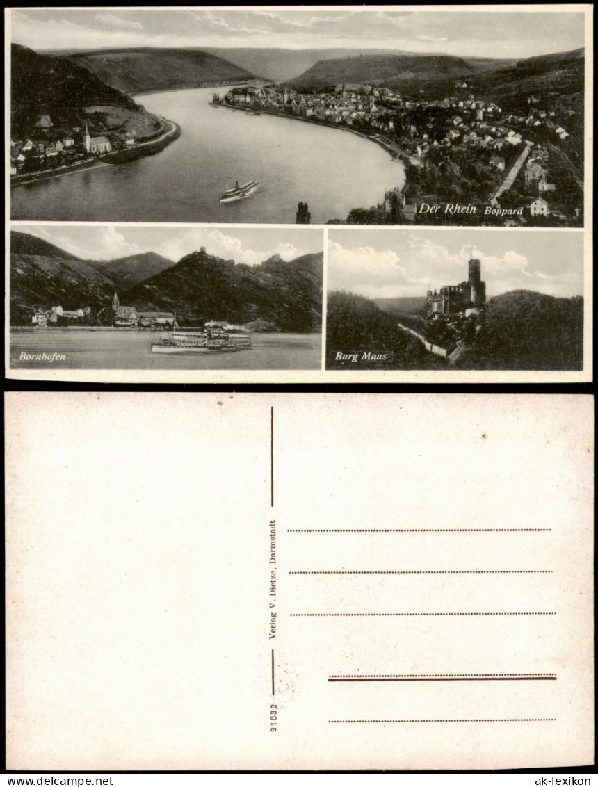 Ansichtskarte  Der Rhein (Fluss) - Boppard, Bornhofen, Burg Maus 1910 - Non Classés