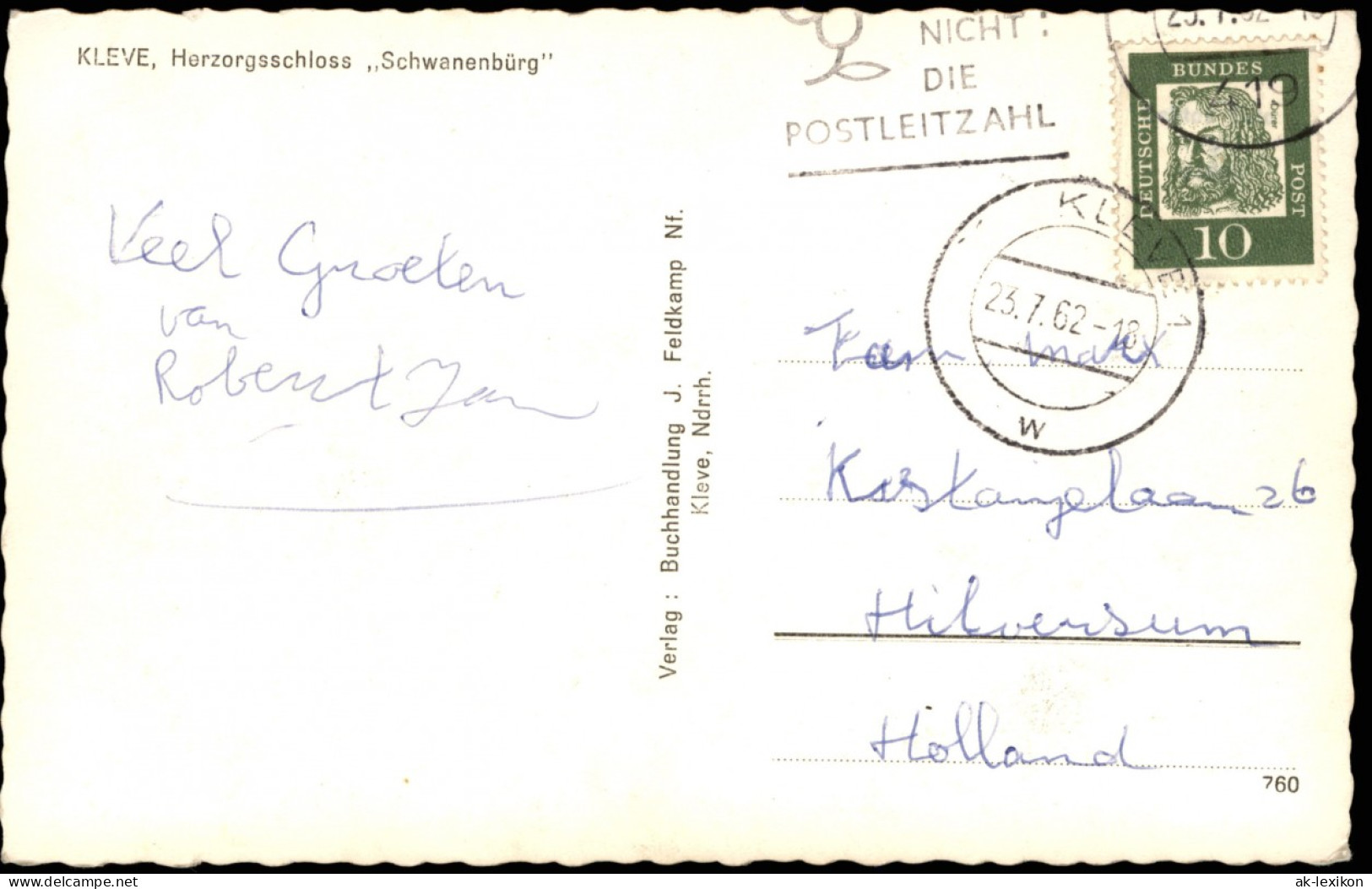 Ansichtskarte Kleve Herzorgsschloss Schwanenbürg 1962 - Kleve