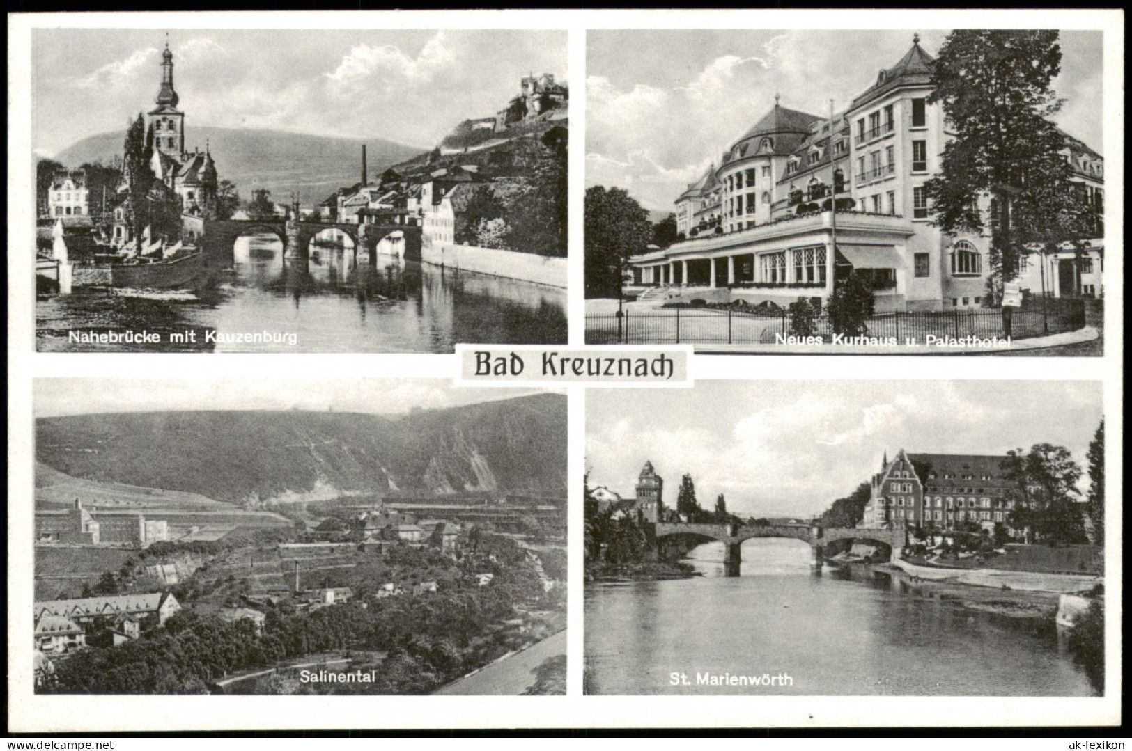 Bad Kreuznach Neues Kurhaus Palasthotel Nahebrücke Mit Kauzenburg 1953 - Bad Kreuznach