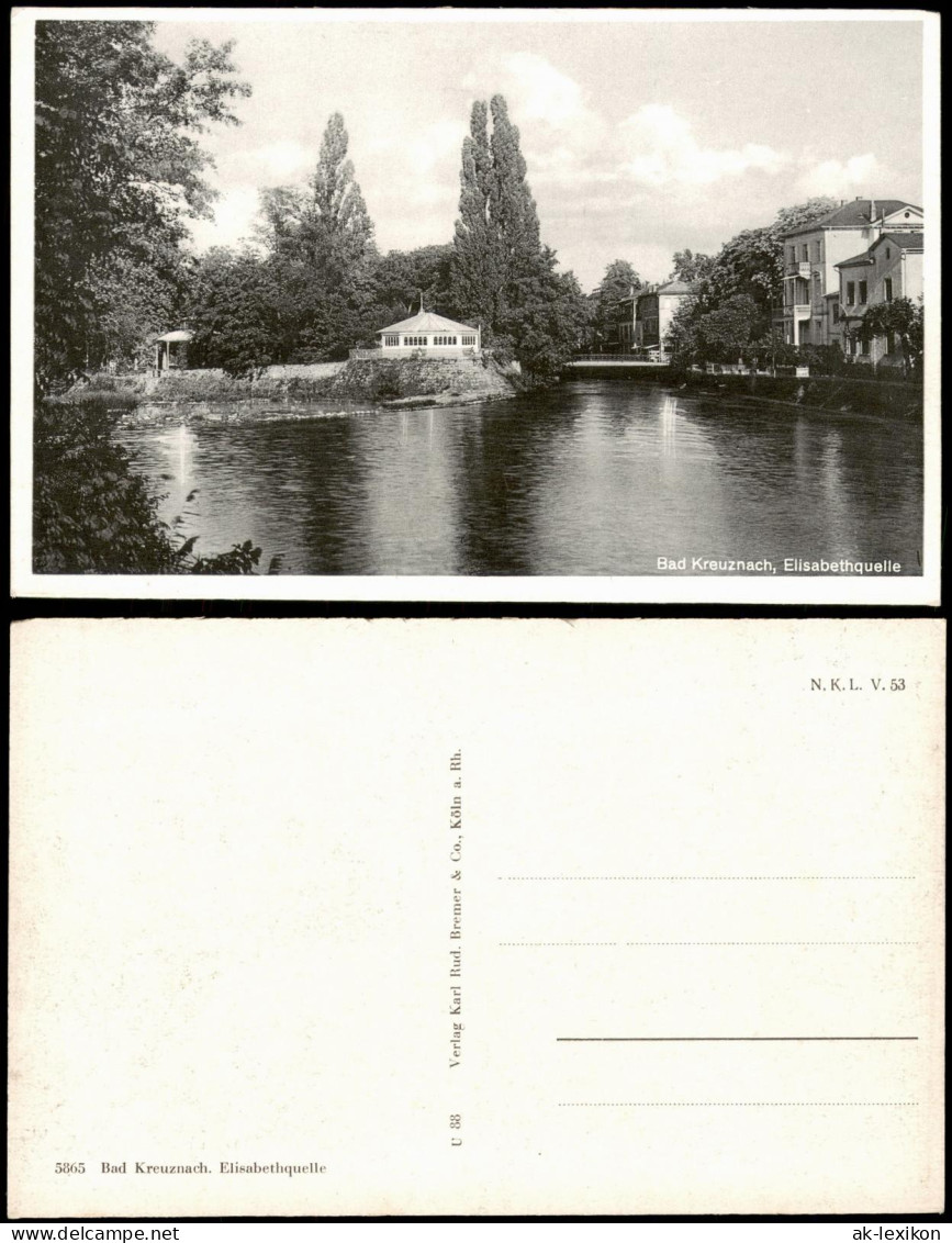 Ansichtskarte Bad Kreuznach Elisabethquelle 1953 - Bad Kreuznach