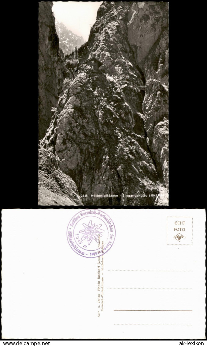 Ansichtskarte Garmisch-Partenkirchen Höllentalklamm 1961  Sektionsstempel - Garmisch-Partenkirchen