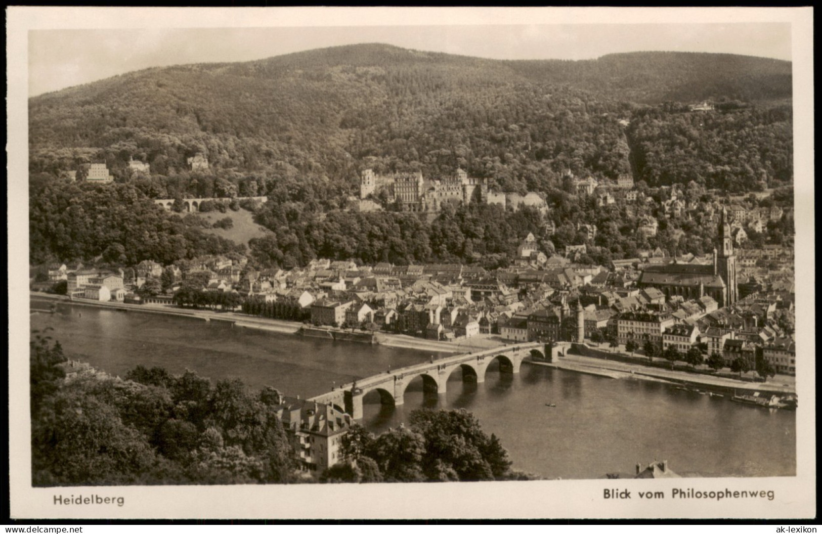 Ansichtskarte Heidelberg Blick Vom Philosophenweg 1954 - Heidelberg