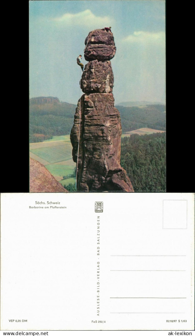 Pfaffendorf-Königstein (Sächsische Schweiz) Pfaffenstein Und Barbarine 1963 - Koenigstein (Saechs. Schw.)