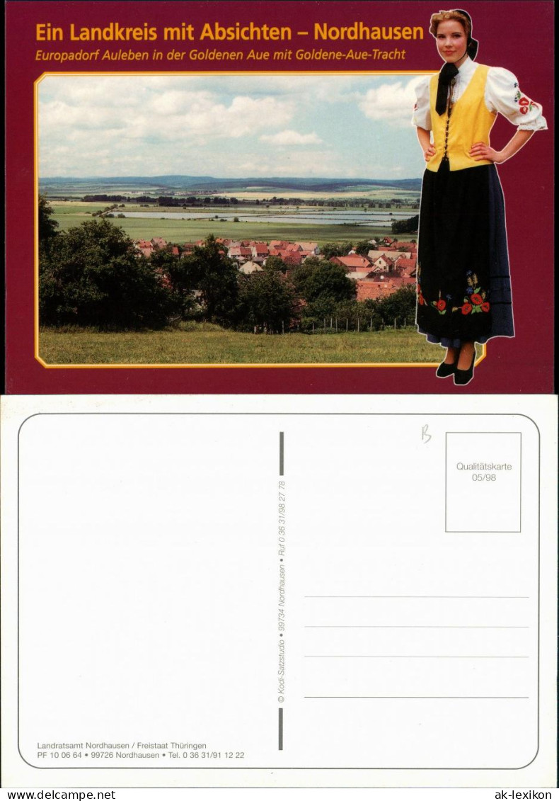 Ansichtskarte .Thüringen Panorama, Goldene-Aue-Tracht 1998 - Nordhausen
