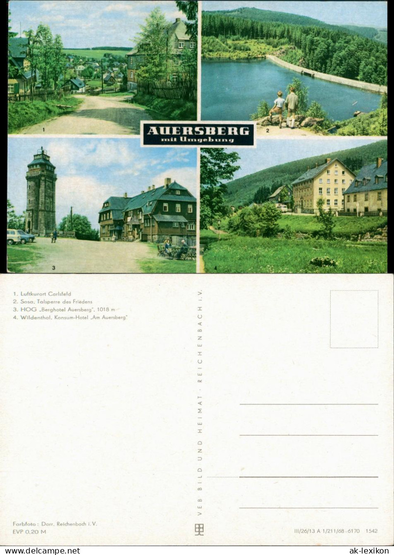 Auersberg (Erzgebirge) Carlsfeld, „Berghotel Auersberg", Wildenthal 1968 - Sonstige & Ohne Zuordnung