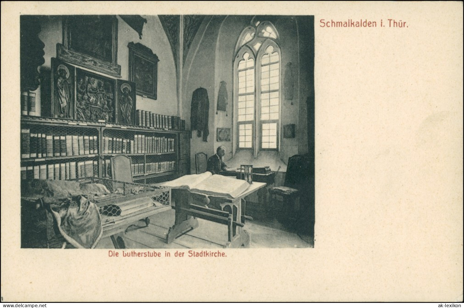 Ansichtskarte Schmalkalden Stadtkirche St. Georg - Lutherstube 1922 - Schmalkalden