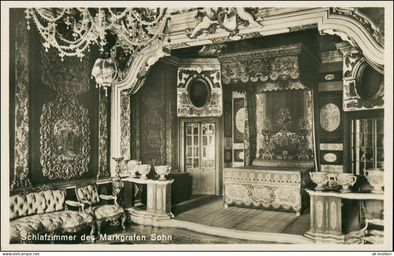 Ansichtskarte  Innenansicht Schlafzimmer Des Markgrafen Sohn 1910 - Ohne Zuordnung