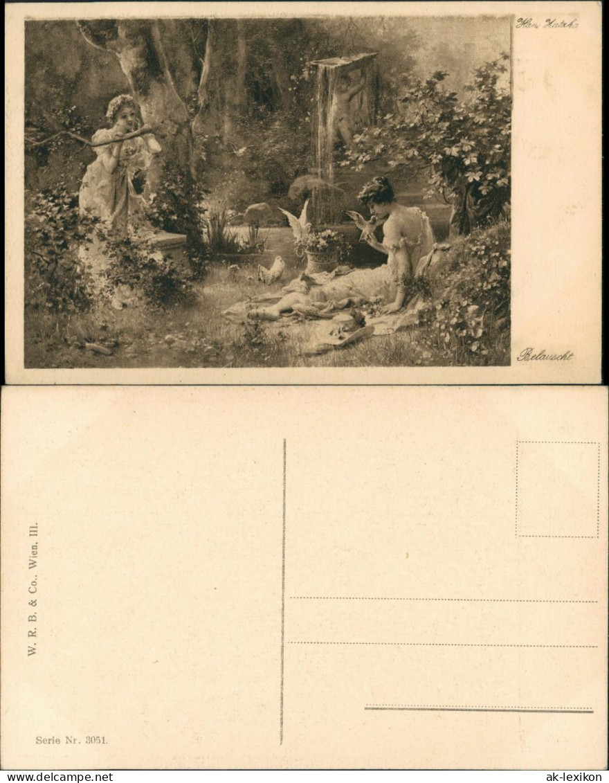 Ansichtskarte  Künstlerkarte "Belauscht" Frauen Auf Wiese, Art Postcard 1920 - People