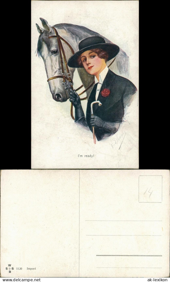 Ansichtskarte  Künstler Motiv-AK Frau Mit Pferd Woman With Horse 1910 - Personen