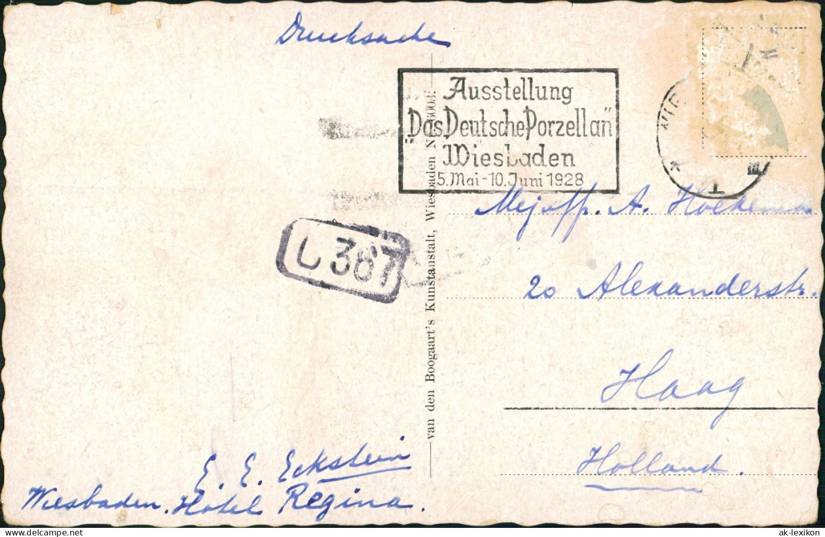 Ansichtskarte Wiesbaden Kurhaus, Teich Ruderpartie 1928 - Wiesbaden