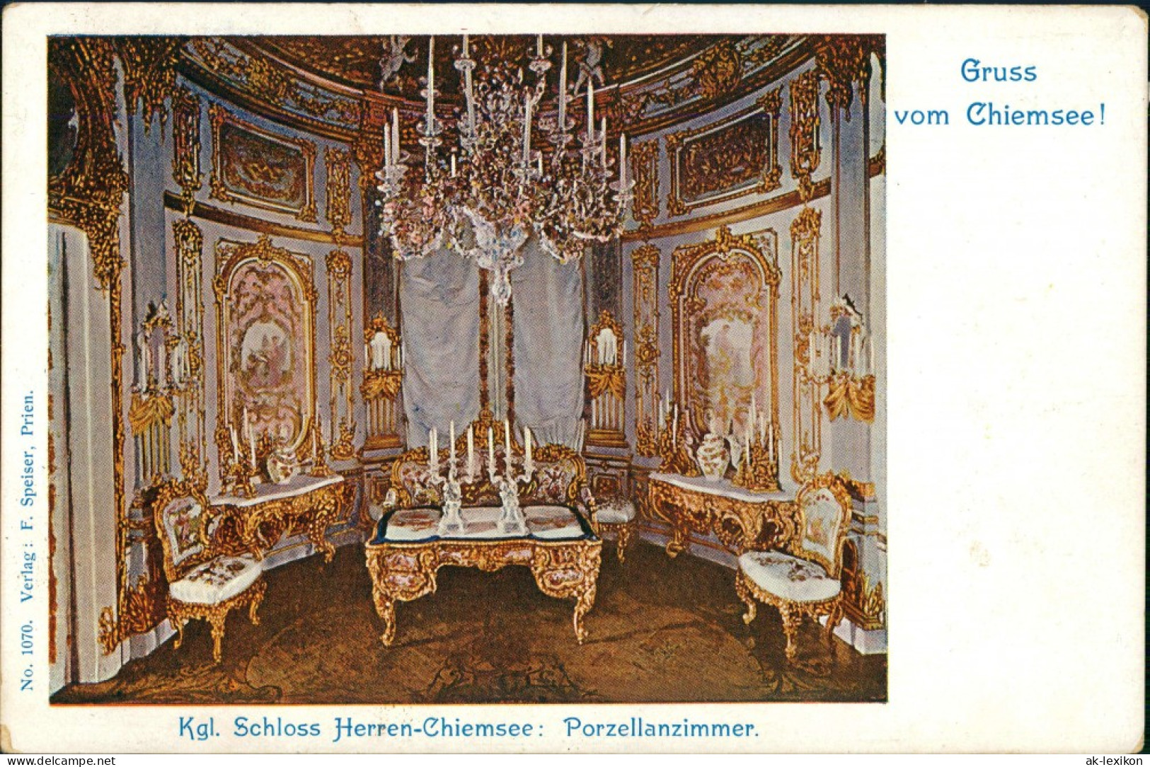 Chiemsee Herrenchiemsee Herreninsel Schloss Porzellan-Zimmer 1900 - Chiemgauer Alpen