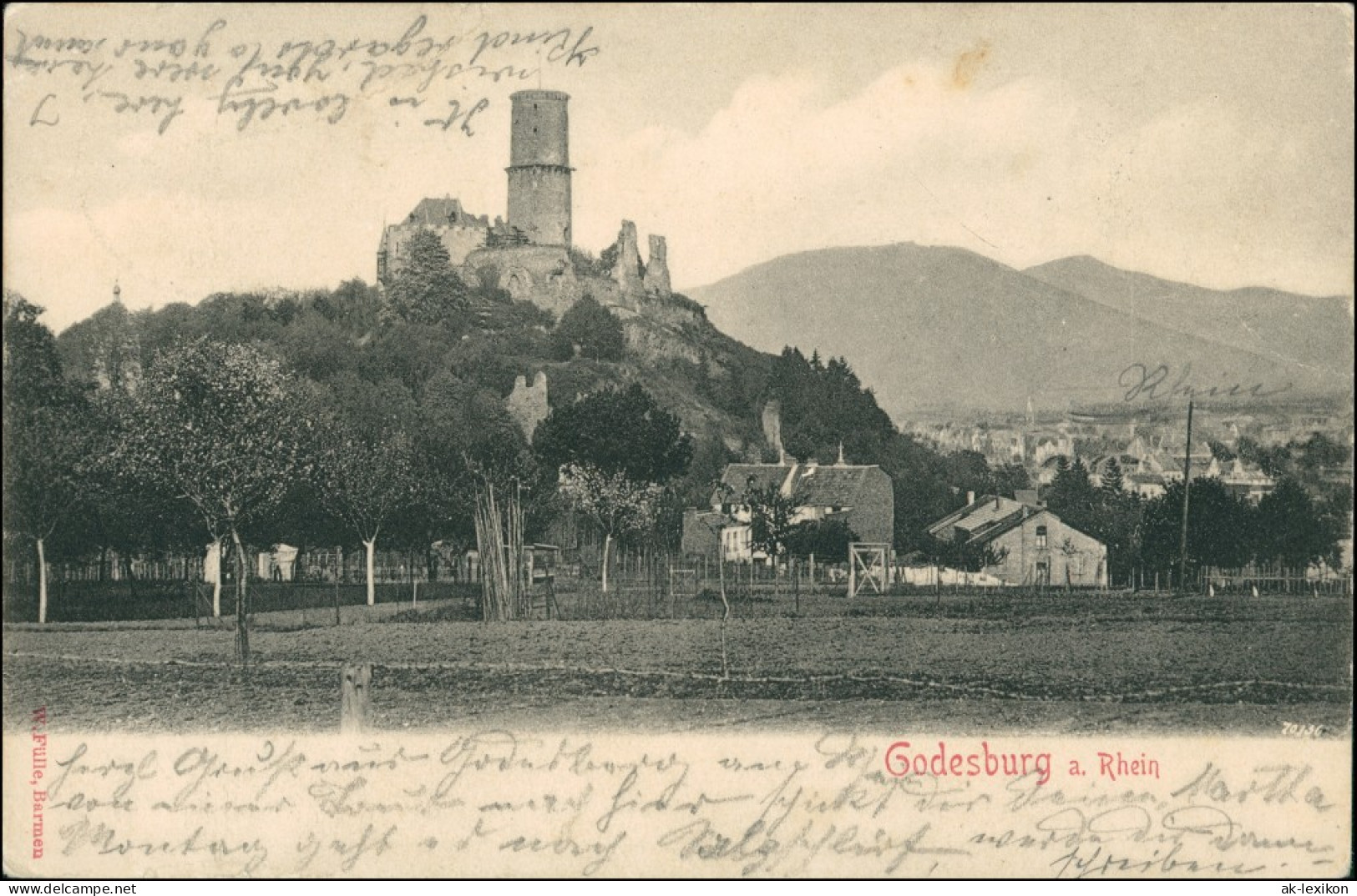 Ansichtskarte Bad Godesberg-Bonn Häuser An Der Godesburg 1904 - Bonn