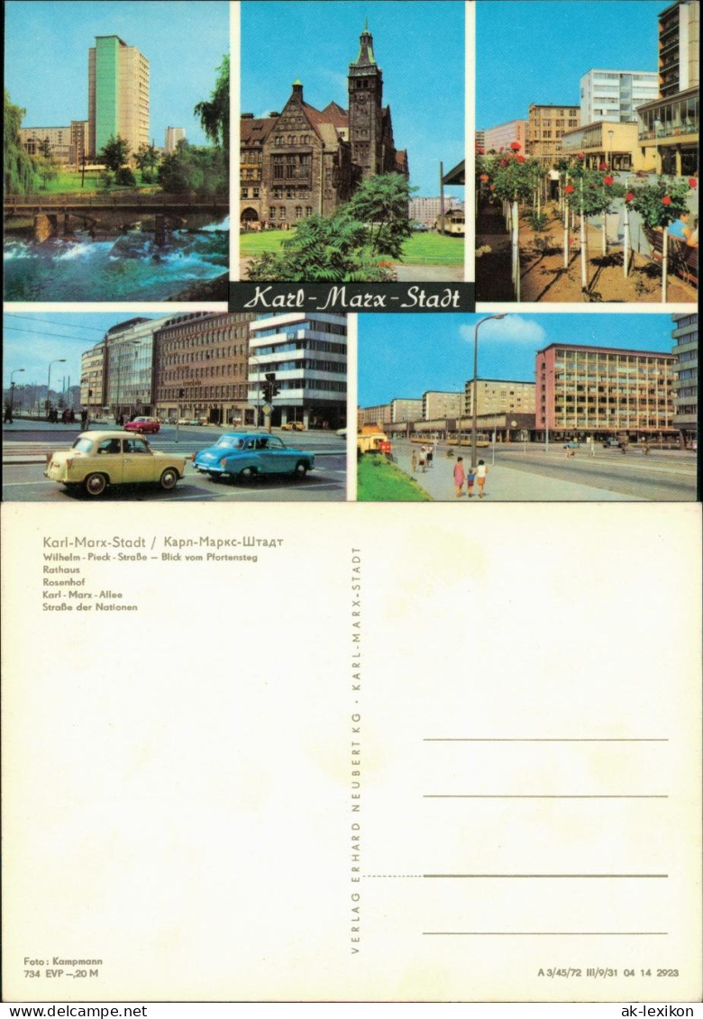 Chemnitz Wilhelm-Pieck-Straße,  Rosenhof Marx-Allee, Straße Der Nationen 1972 - Chemnitz