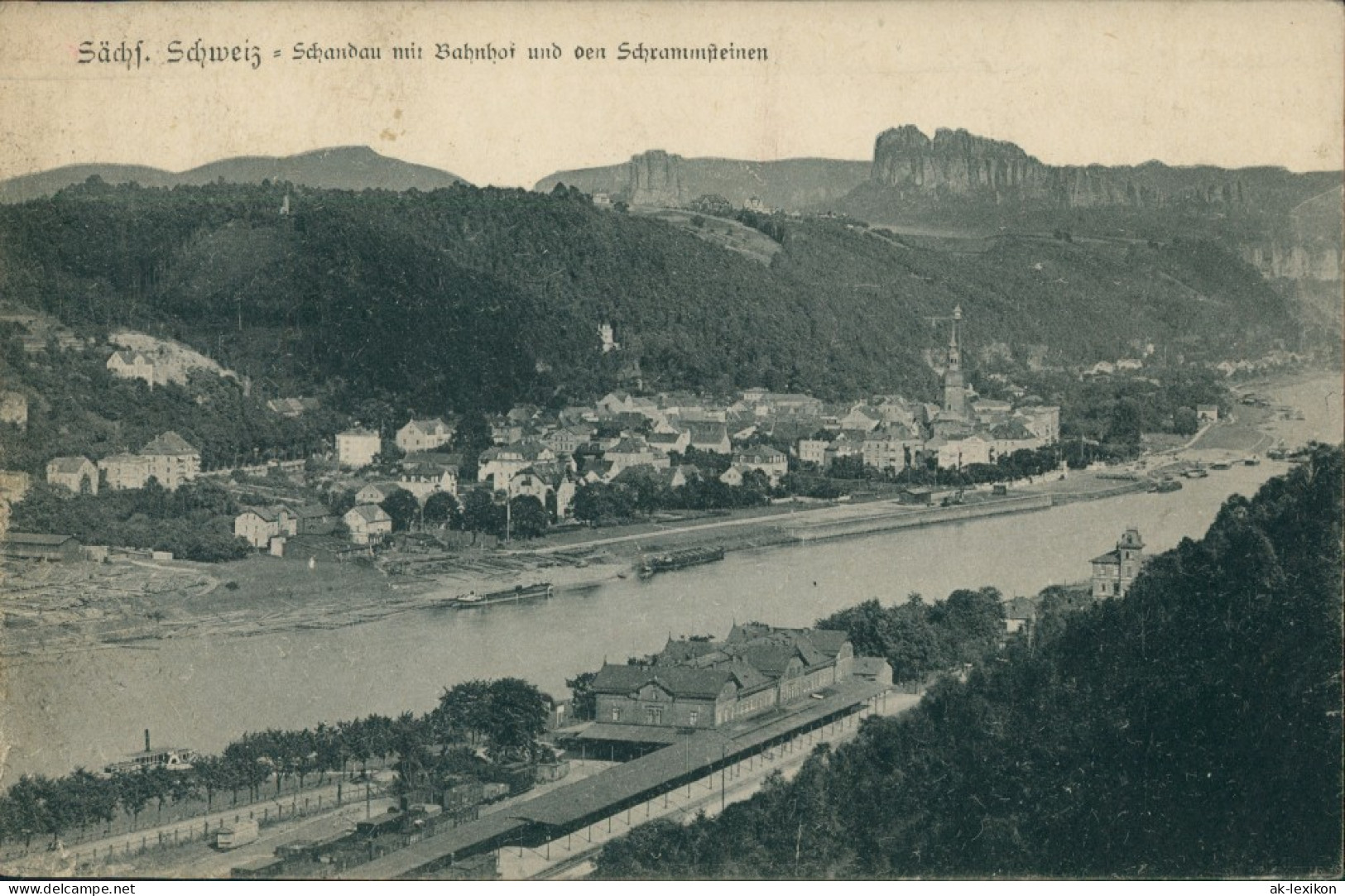 Ansichtskarte Bad Schandau Stadtpartie 1922 - Bad Schandau