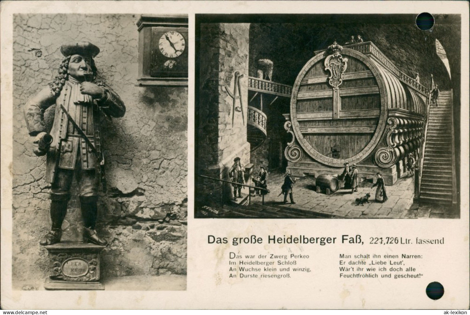 Ansichtskarte Heidelberg Heidelberger Schloss 2 Bild Riesenfass 1932 - Heidelberg