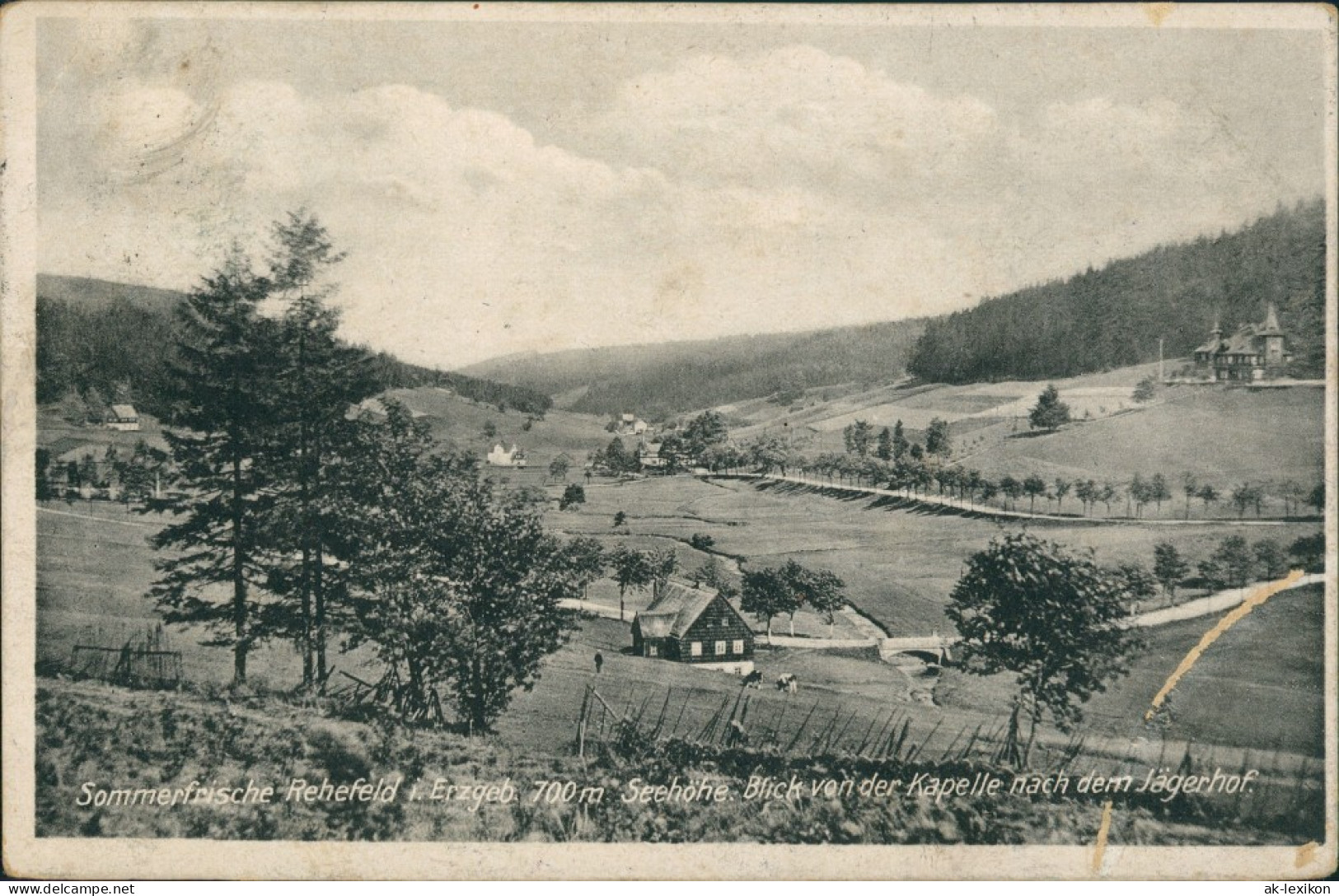 Ansichtskarte Rehefeld-Altenberg (Erzgebirge) Stadtpartie 1928 - Rehefeld