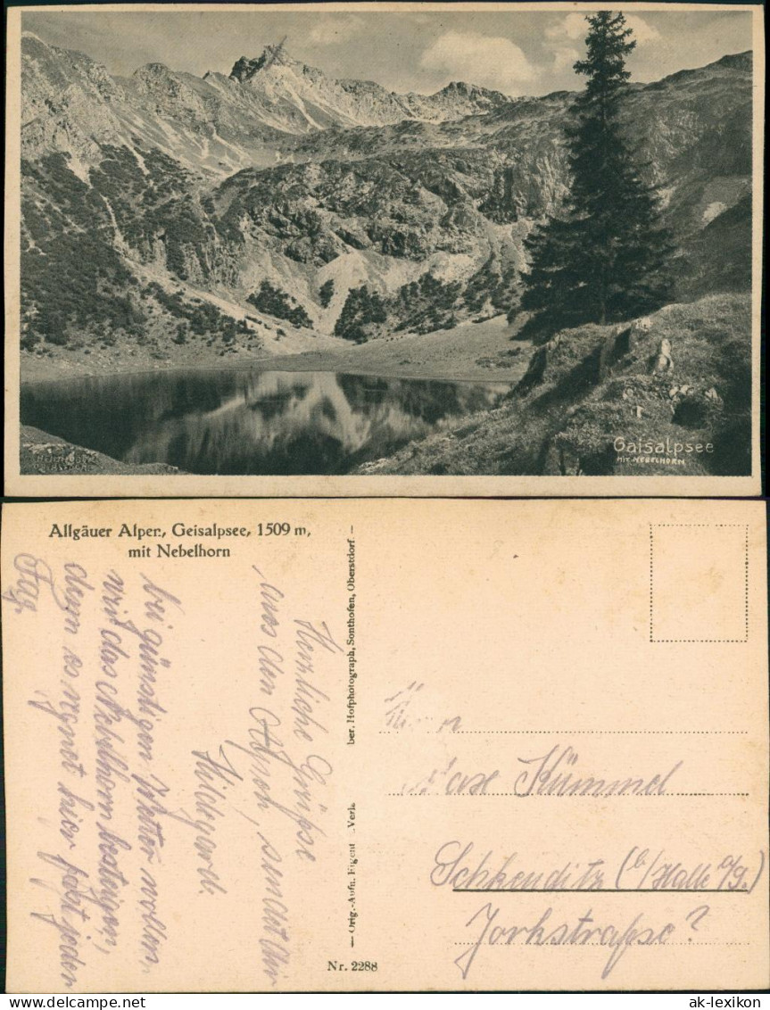 Ansichtskarte Oberstdorf (Allgäu) Nebelhorn, Geisalpsee 1932 - Oberstdorf