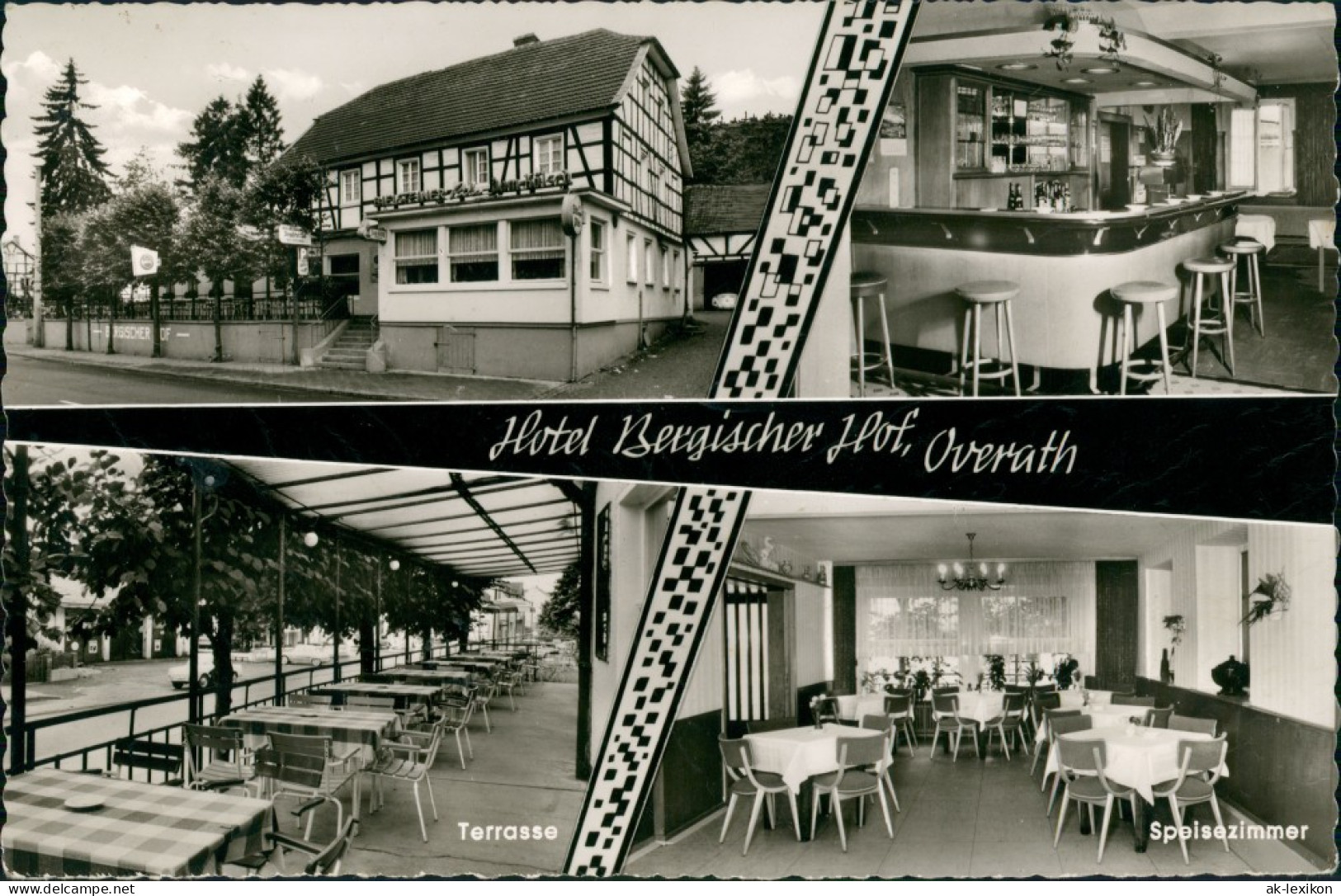 Ansichtskarte Overath Hotel Bergischer Hof Innen U. Außen 1968 - Overath