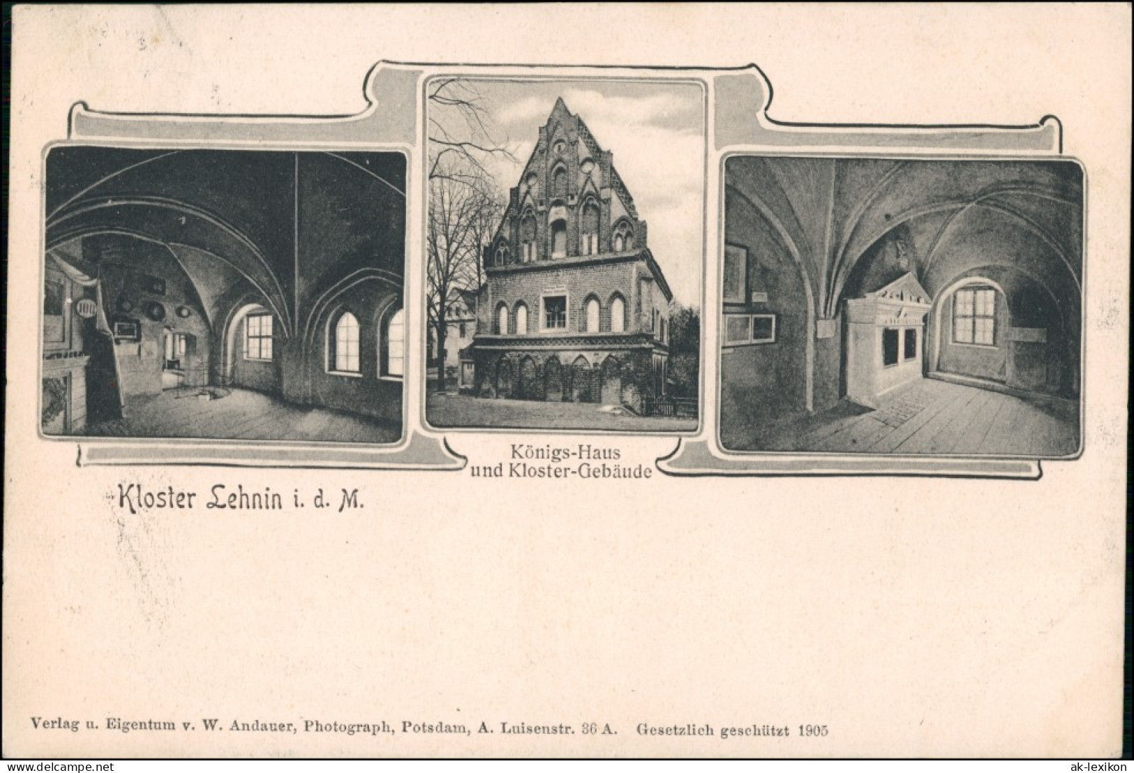 Ansichtskarte Kloster Lehnin 3 Bild Königshaus Und Klostergebäude 1911 - Lehnin