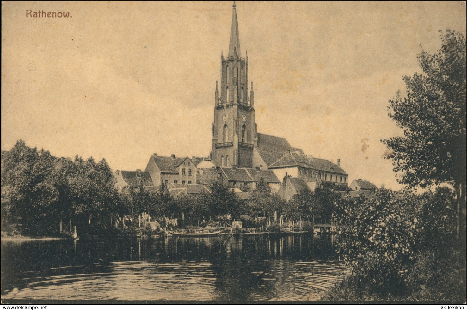 Ansichtskarte Rathenow Flusspartie - Stadt 1911 - Rathenow