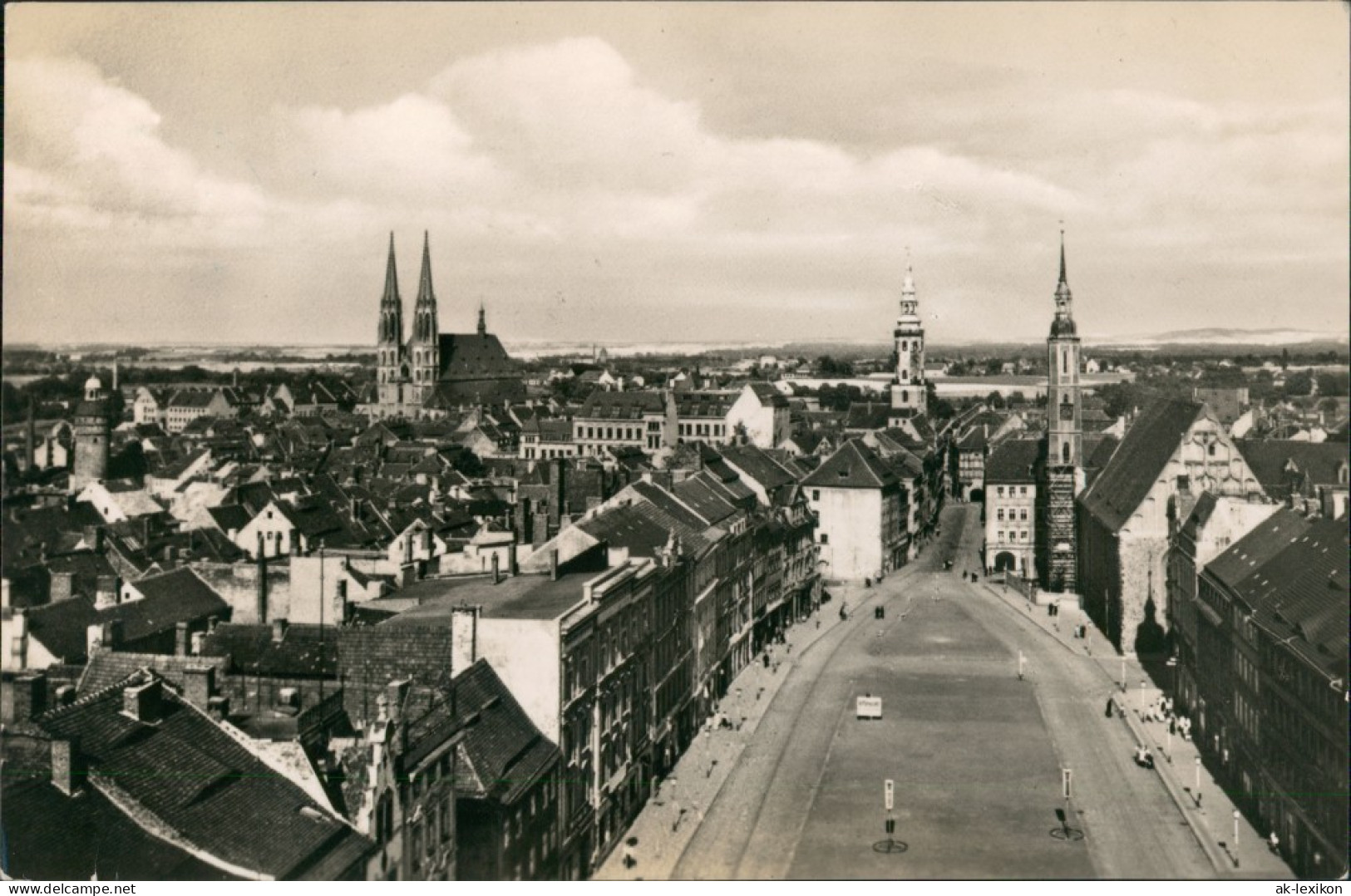 Görlitz Zgorzelec Obermarkt / Leninplatz A.d. Vogelschau Sportplatz 1961/1960 - Goerlitz