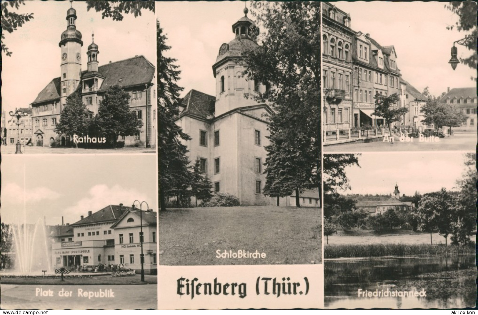 Eisenberg (Thüringen) DDR  AK Mit Rathaus, Schloßkirche Plätze & Straßen 1960 - Eisenberg