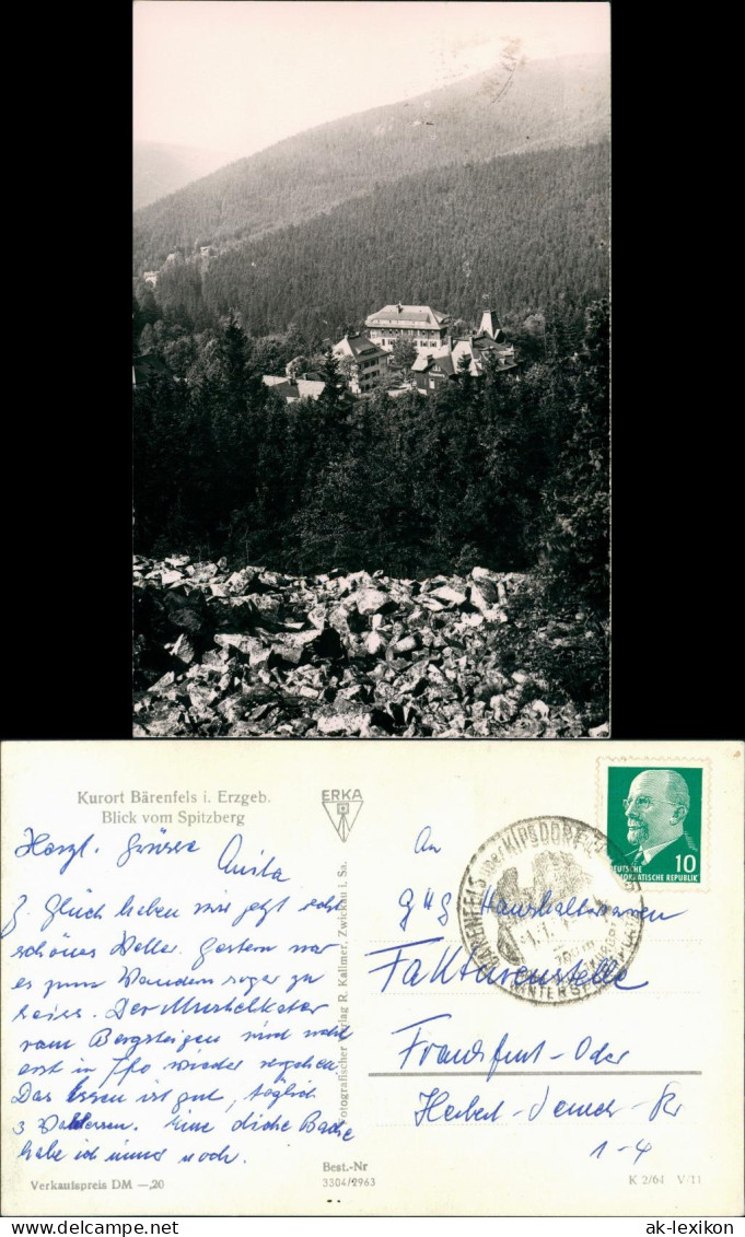 Bärenfels (Erzgebirge)-Altenberg (Erzgebirge) Umland  Vom Spitzberg 1964 - Altenberg