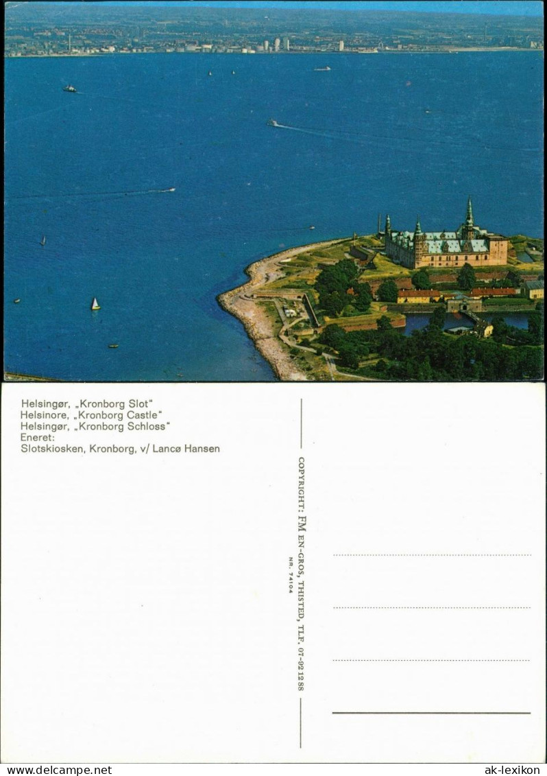 Postcard Helsingør Helsingör Schloss Kronborg Luftaufnahme 1980 - Denmark