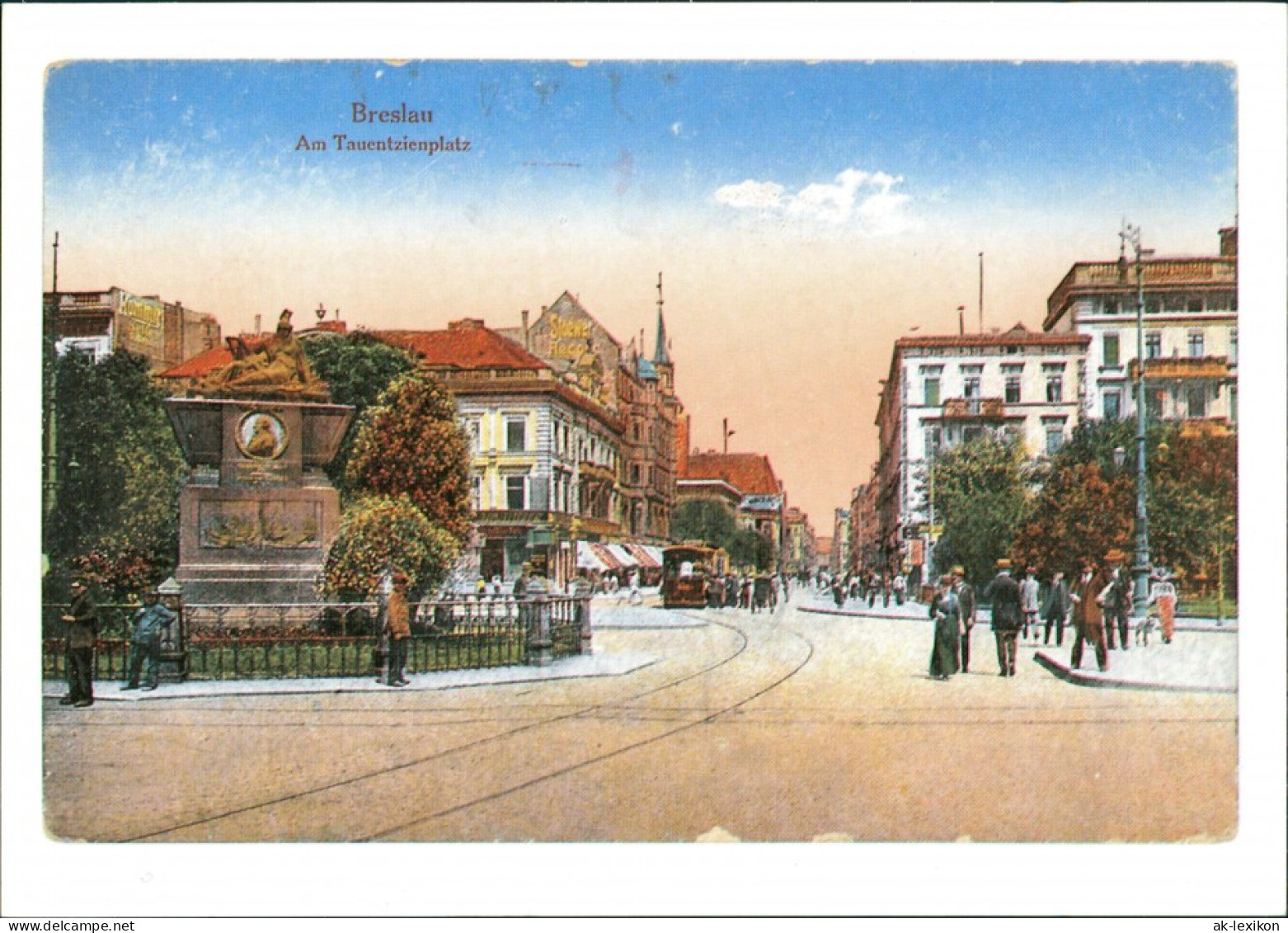 Breslau Wrocław Breslau Am Tauentzienplatz Repro-Ansicht Anno Ca. 1910 1990 - Schlesien