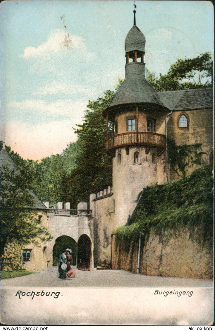 Ansichtskarte Rochsburg-Lunzenau Schloss Rochsburg, Frauen - Eingang 1905 - Lunzenau