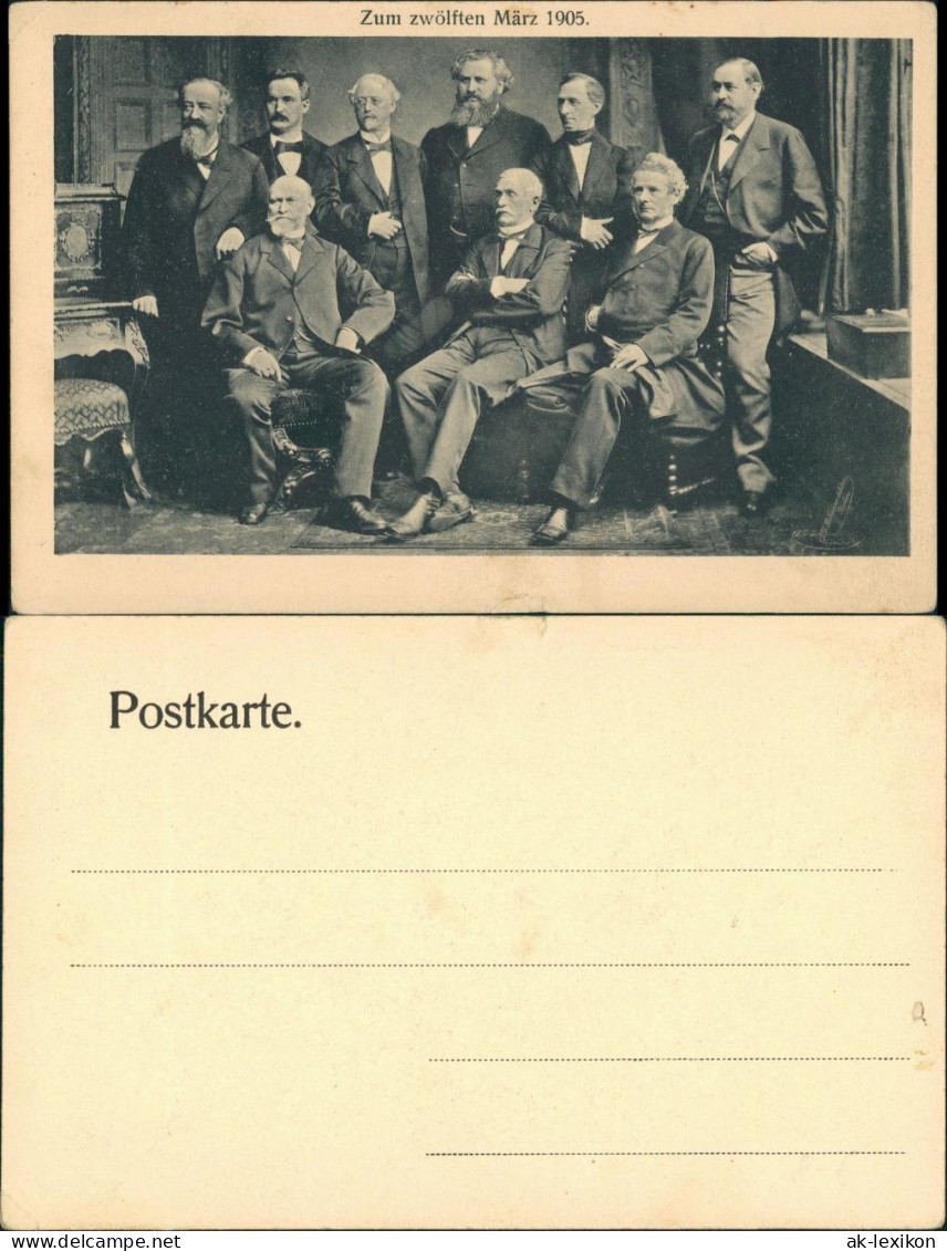 Ansichtskarte  Zum Zwölften März - Menschen / Soziales Leben - Männer 1905 - Personen