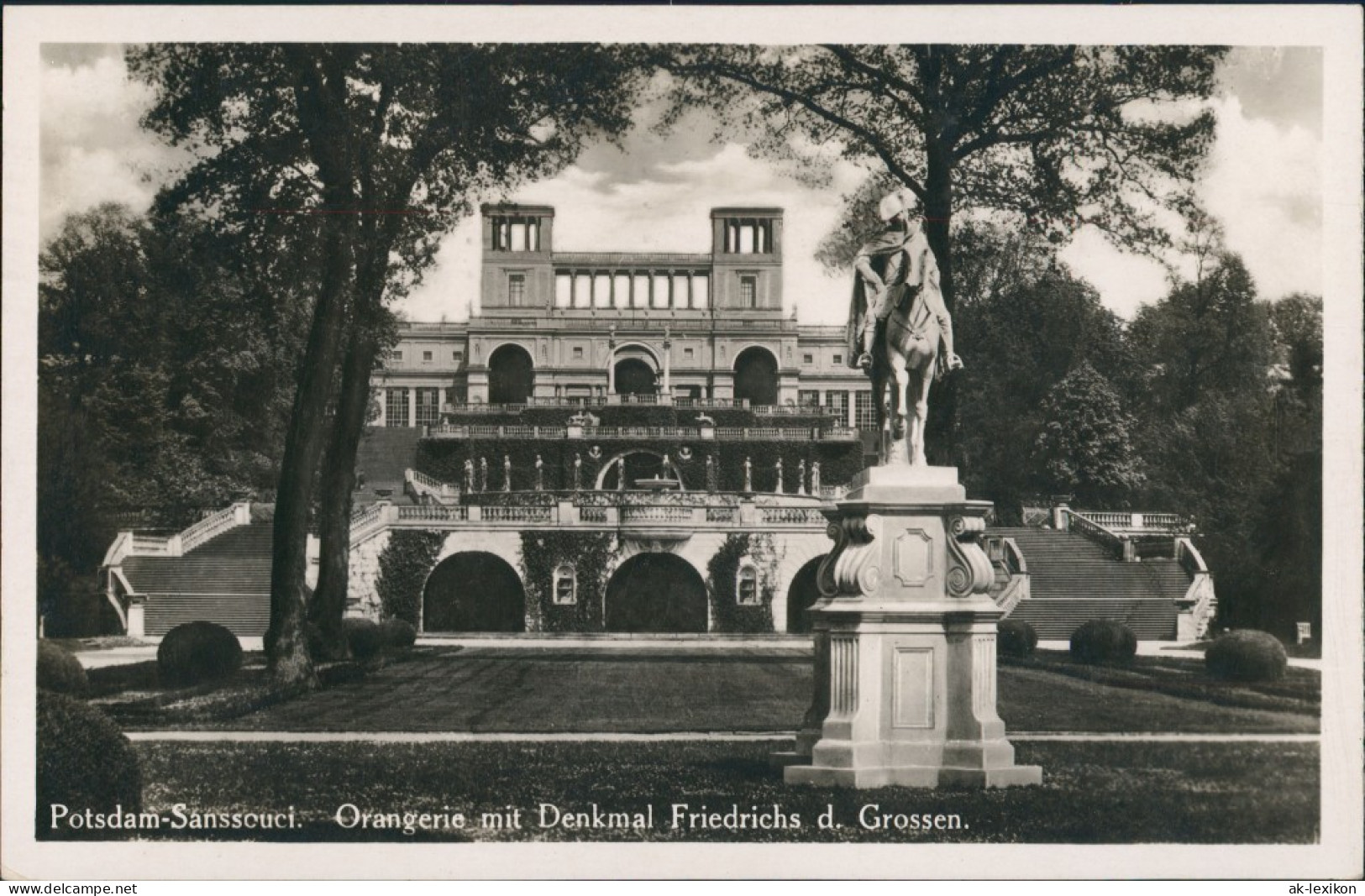 Ansichtskarte Potsdam Sanssouci -Schloß Denkmal 1929 - Potsdam