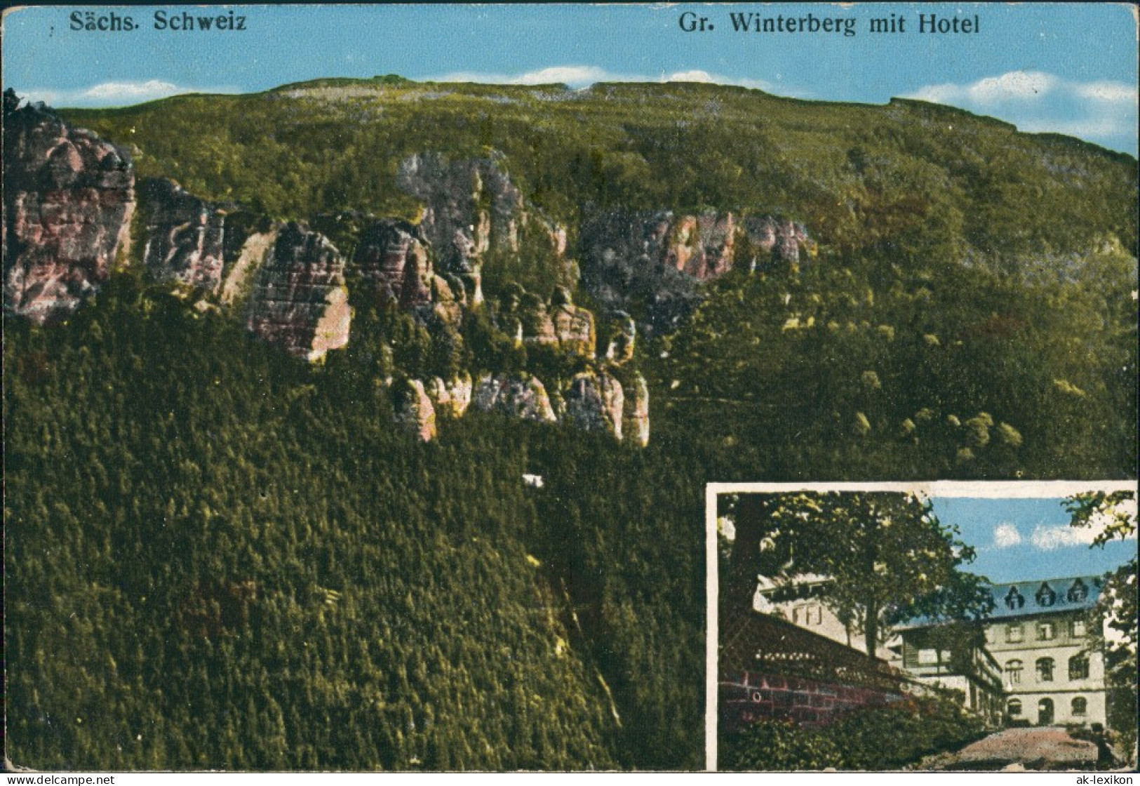 Ansichtskarte Schmilka Großer Winterberg 2 Bild Wirtschaft 1922 - Schmilka