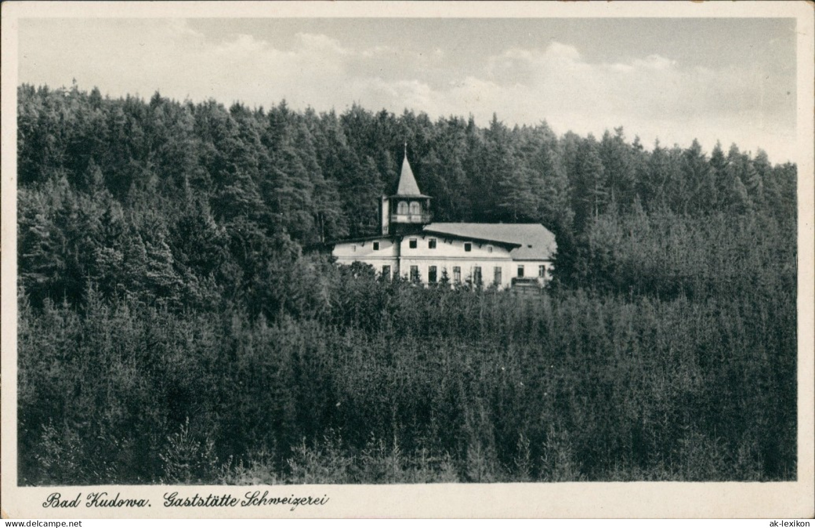 Postcard Bad Kudowa Kudowa-Zdrój Gaststätte Schweizerei 1935 - Schlesien