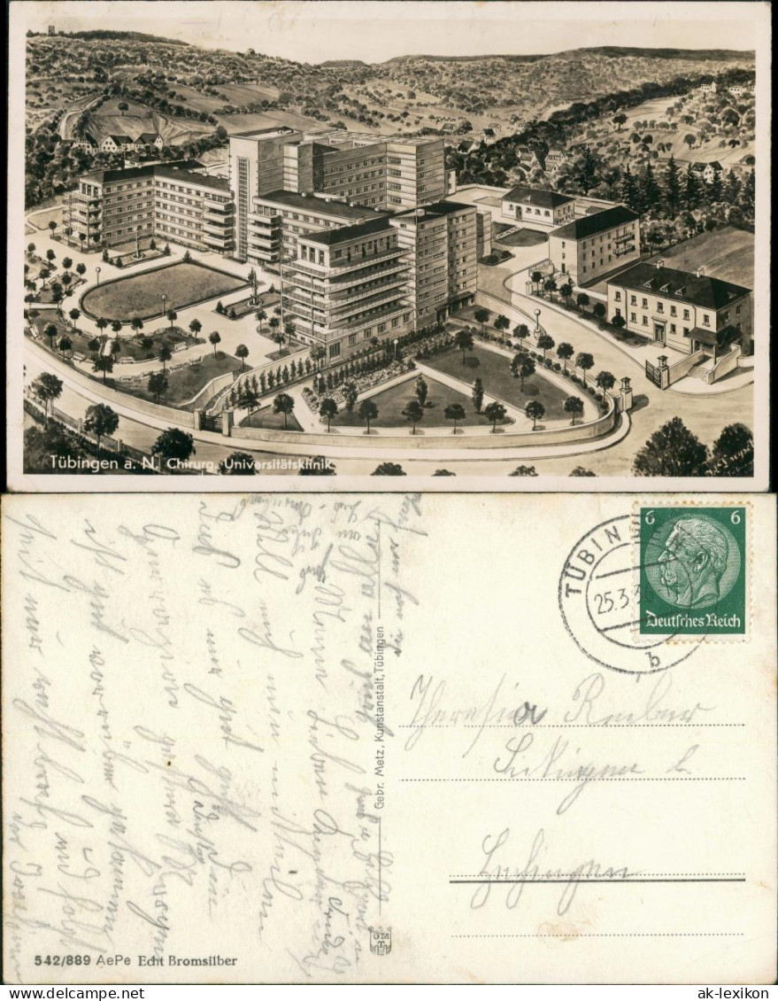 Ansichtskarte Tübingen Fotomontage Universitätsklinik 1932 - Tuebingen