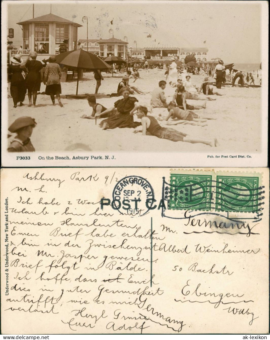 Postcard Asbury Park Beach - Pavillon, Gebäude 1923 - Other & Unclassified