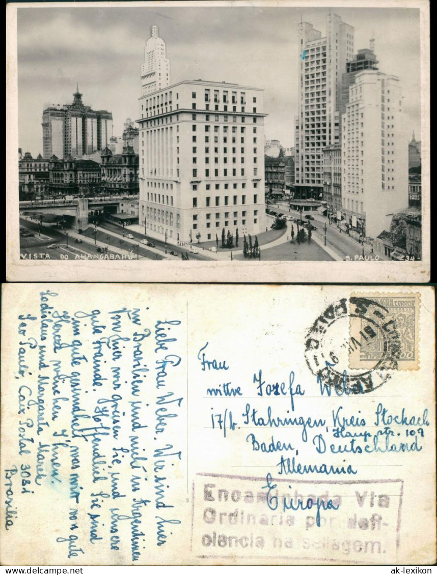 Postcard Sao Paulo Ahangabahu 1929 - Otros & Sin Clasificación