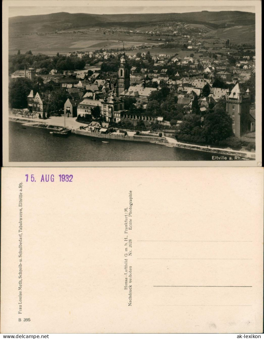 Ansichtskarte Eltville Am Rhein Luftbild 1932 - Eltville