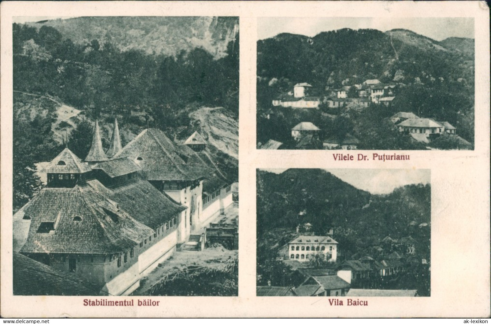 Postcard Băile Olănești 3 Bild: Stadt, Villa Walachei 1926 - Rumänien