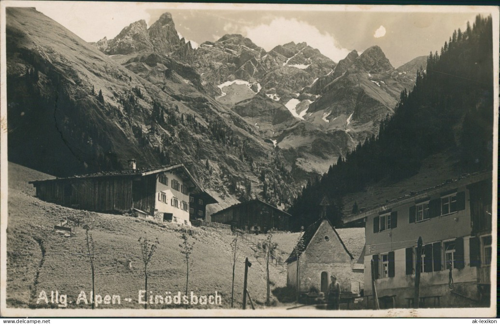 Foto Einödsbach-Oberstdorf (Allgäu) Stadtpartie 1916 Privatfoto - Oberstdorf