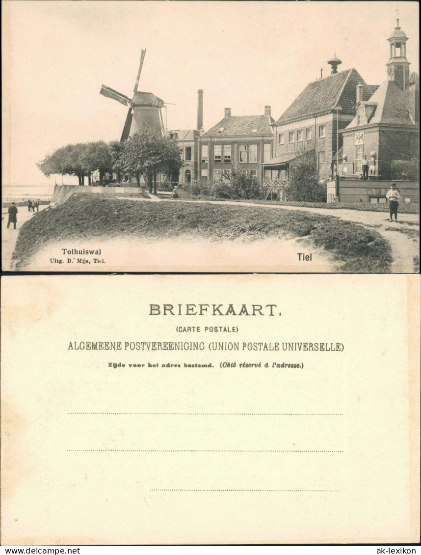 Postkaart Tiel Sttraße Und Windmühle 1907 - Sonstige & Ohne Zuordnung