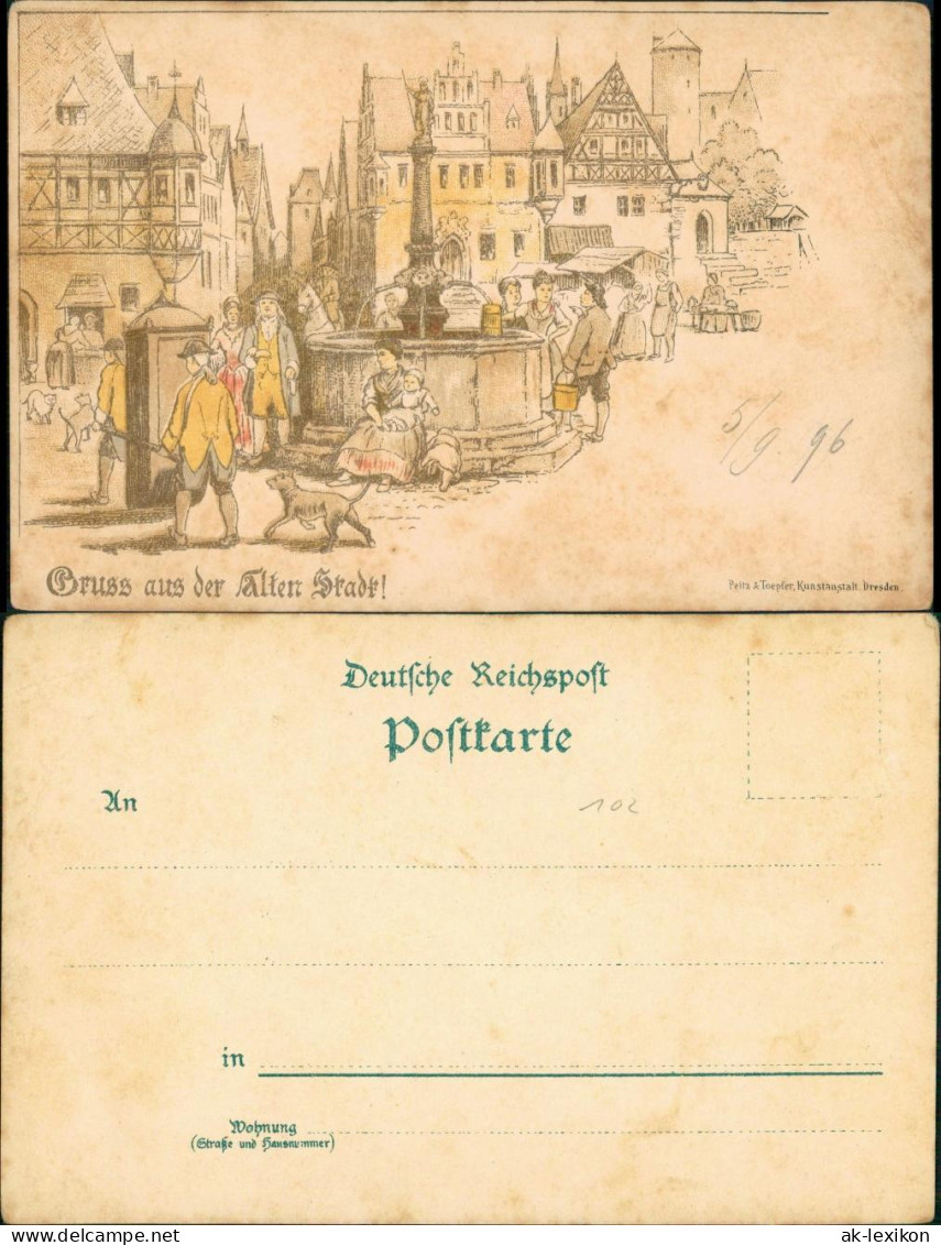 Ansichtskarte Dresden Gruss Aus Der Alten Stadt 1896 - Dresden