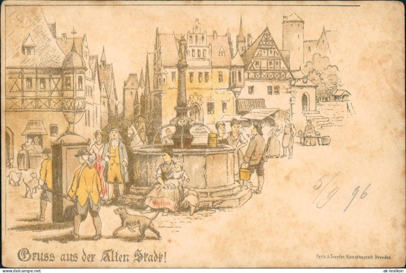 Ansichtskarte Dresden Gruss Aus Der Alten Stadt 1896 - Dresden