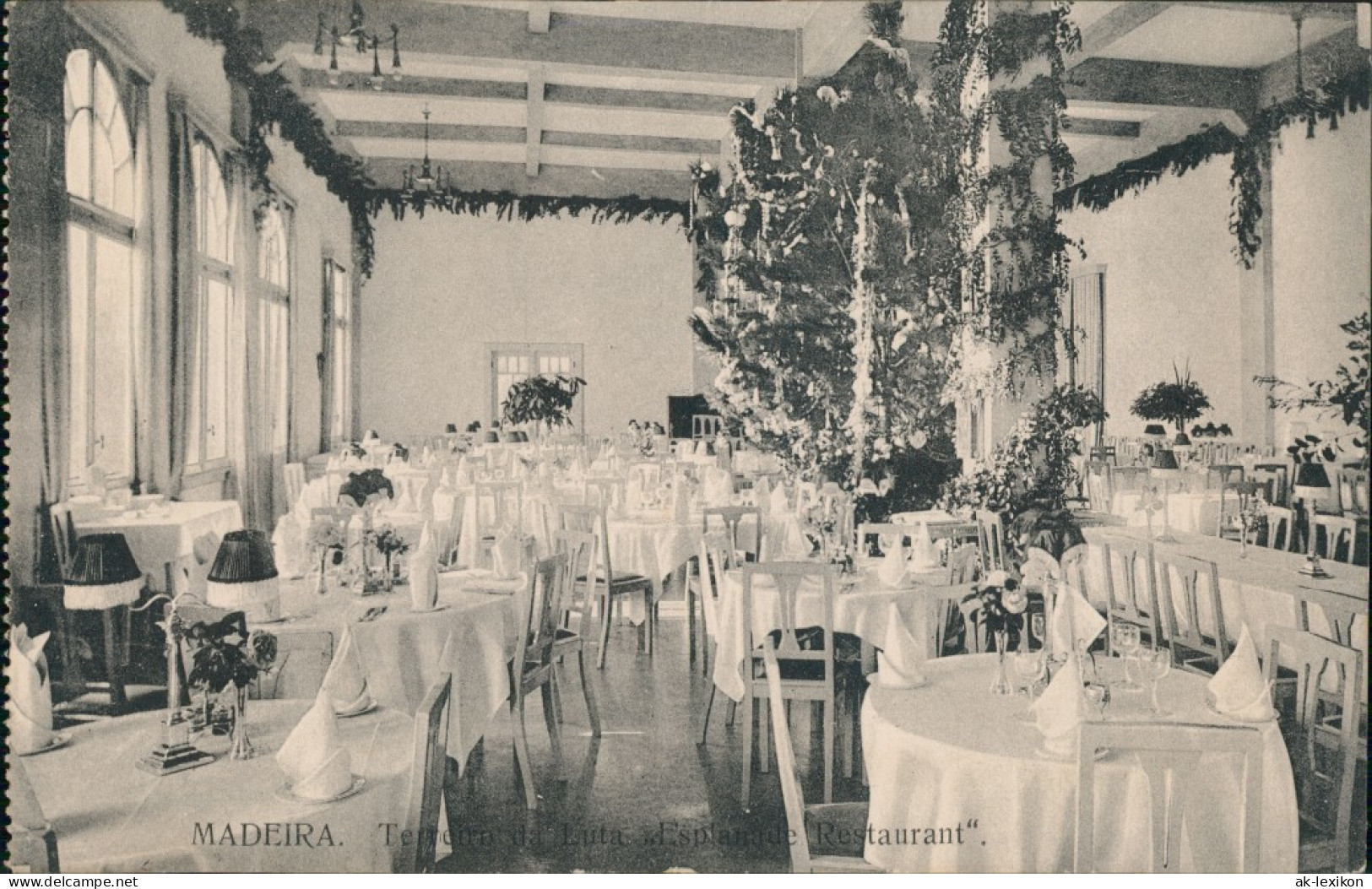 Postcard Funchal Esplanade Restaurant - Innen Madeira 1914 - Sonstige & Ohne Zuordnung