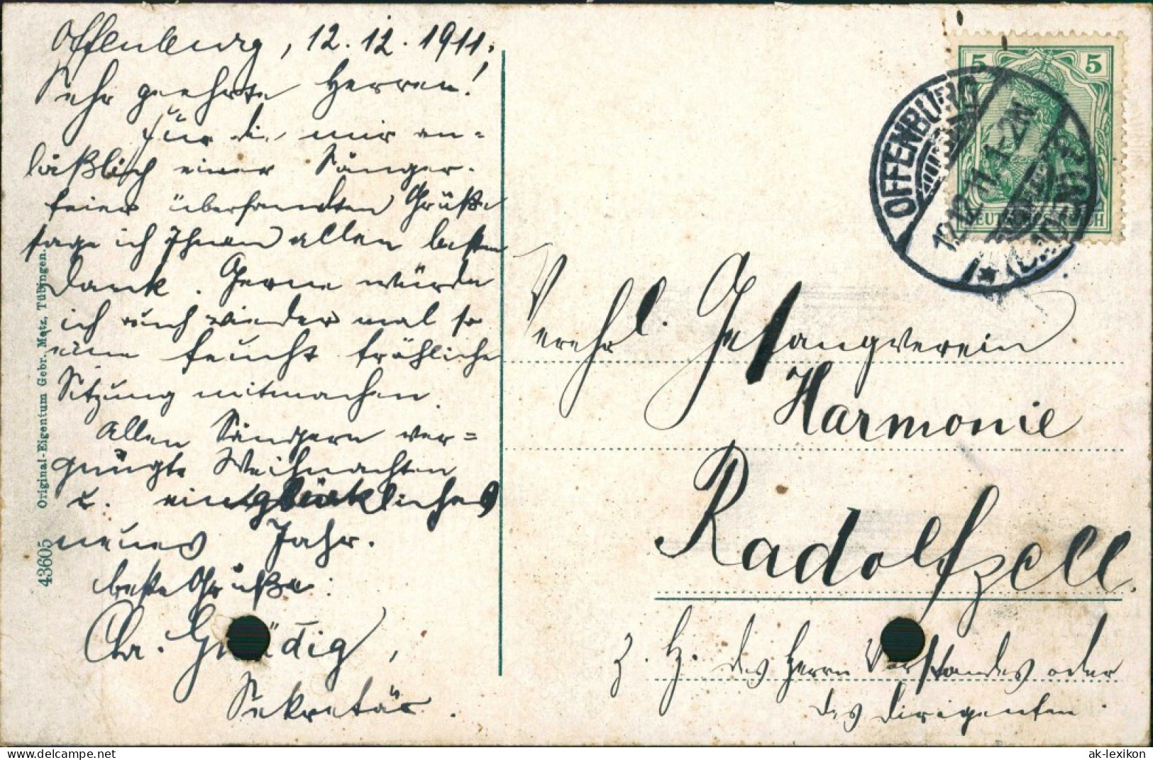 Ansichtskarte Offenburg Marktplatz - Cigarren-Geschäft 1911 - Offenburg