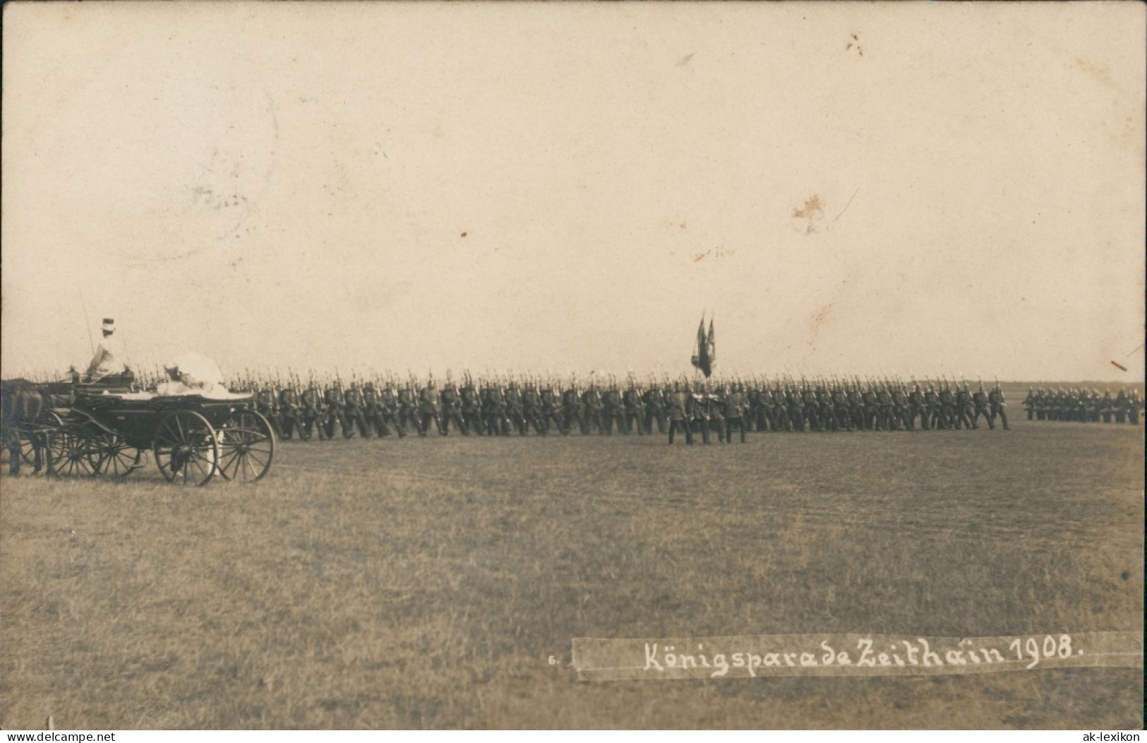 Zeithain Königsparade Der Truppen Vor Der Kutsche 1908 Privatfoto - Zeithain
