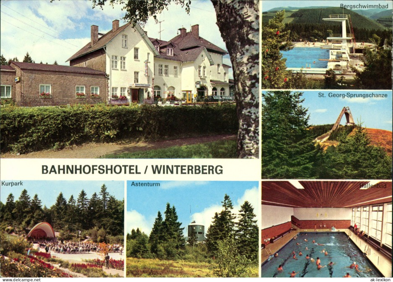 Winterberg Bahnhofs-Hotel, Astenturm, Freibad Hallenbad Uvm. 1975 Stempel 5788 - Winterberg